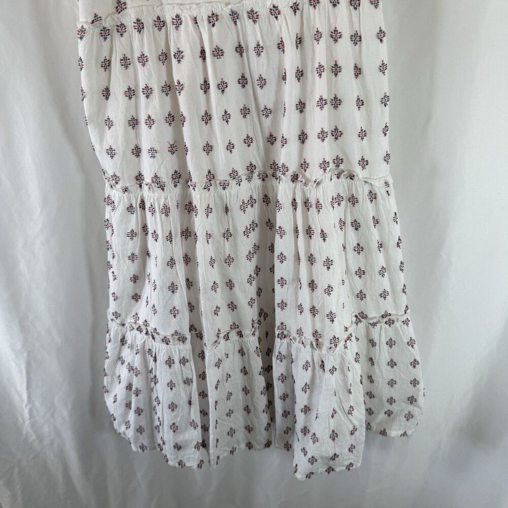 Sim and Sam Dress Women's Large White Embroidered Spaghetti Strap Tiered V-Neck - Picture 3 of 11